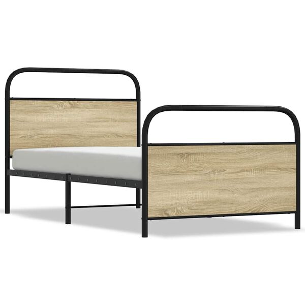 vidaXL Cadre de lit sans matelas 100x200 cm ch&ecirc;ne sonoma