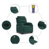 vidaXL Fauteuil de massage inclinable Vert fonc&eacute; Velours