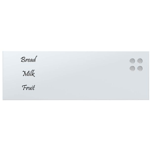 vidaXL Tableau noir magn&eacute;tique mural Blanc 80x30 cm Verre tremp&eacute;