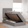 vidaXL Lit avec rangement et LED avec LED Taupe 100 x 200 cm Polyester