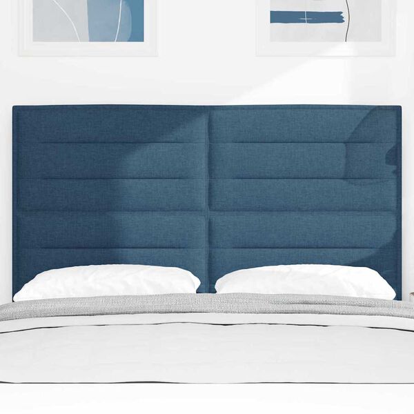 vidaXL T&ecirc;te de lit LED avec des lumi&egrave;res &agrave; LED Bleu 160 cm Polyester