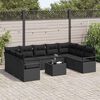 vidaXL Ensemble de Canap&eacute;s avec coussin 10 pcs Noir polyrotin