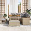 vidaXL Ensemble de canap&eacute; de jardin 8 pcs Beige polyrotin