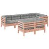 vidaXL Salon de jardin 7 pcs et coussins bois massif sapin de douglas
