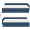 vidaXL Cadre de lit d'angle avec matelas Autre 2 pcs Bleu tissu
