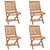 vidaXL Chaises pliables de jardin avec coussins lot de 4 Teck solide