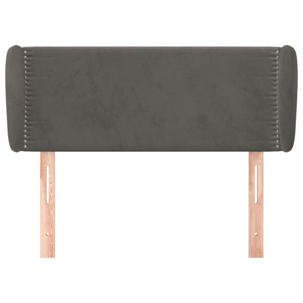 vidaXL T&ecirc;te de lit avec oreilles Gris fonc&eacute; 83x23x78/88 cm Velours