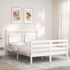 vidaXL Cadre de lit sans matelas blanc bois massif
