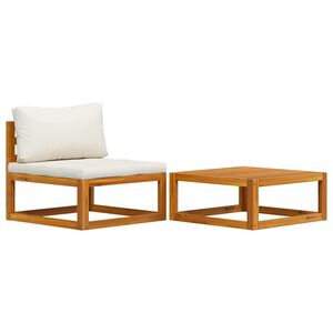 vidaXL Salon de jardin 2 pcs avec coussin Bois d'acacia solide