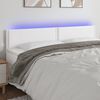 vidaXL T&ecirc;te de lit &agrave; LED Blanc 160x5x78/88 cm Similicuir