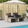 vidaXL Salon de jardin 5 pcs coussins empilable gris clair polyrotin