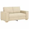 vidaXL Canap&eacute; 3 pcs Cr&egrave;me 220 x 80 x 84 cm Tissu en lin m&eacute;lang&eacute;
