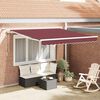 vidaXL Auvent r&eacute;tractable automatique avec LED bordeaux 300x250 cm