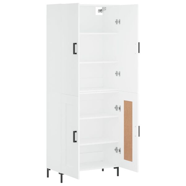 vidaXL Buffet haut Blanc 69,5x34x180 cm Bois d'ing&eacute;nierie