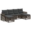 vidaXL Ensemble de canap&eacute; de jardin 6 pc Gris et Gris fonc&eacute; polyrotin