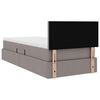 vidaXL Lit avec rangement et matelas avec matelas Taupe 90 x 190 cm
