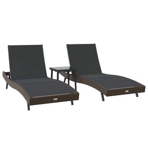vidaXL Transat 3 pc polyrotin Marron
