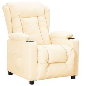 vidaXL Fauteuil inclinable Cr&egrave;me Similicuir