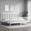 vidaXL Cadre de lit sans matelas blanc bois massif de pin