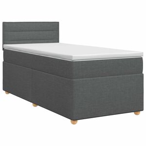 vidaXL Lit boxspring avec matelas Gris fonc&eacute; 90 x 200 cm Tissu