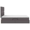 vidaXL Lit avec rangement et LED Gris 140 x 190 cm Cuir synth&eacute;tique