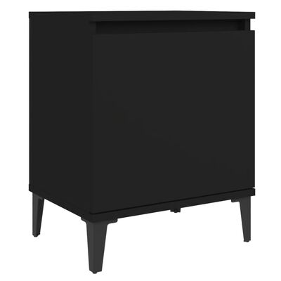 vidaXL Tables de chevet avec pieds en métal noir 40x30x50 cm