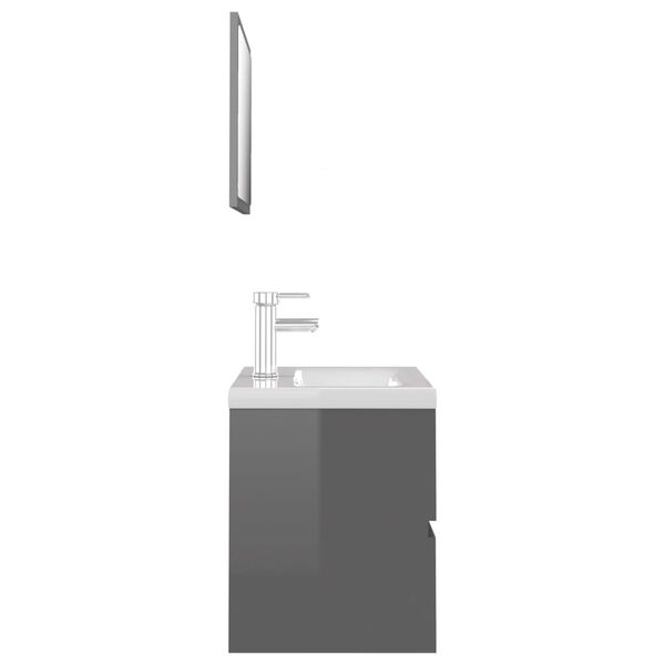 vidaXL Meubles de salle de bain noir brillant bois d'ing&eacute;nierie