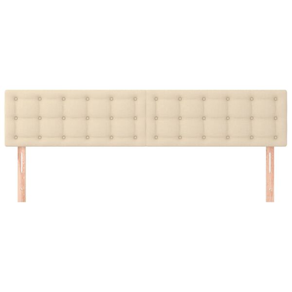 vidaXL T&ecirc;tes de lit Cr&egrave;me 200x5x78/88 cm Tissu