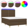 vidaXL Sommier &agrave; lattes de lit matelas et LED Marron fonc&eacute; 140x200 cm