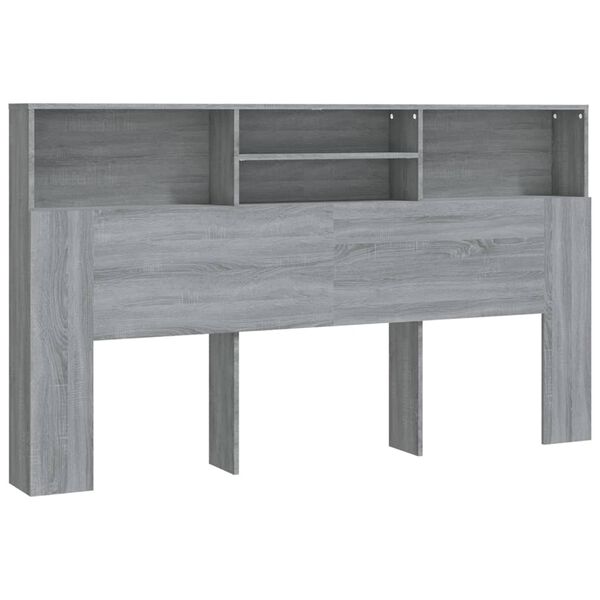 vidaXL Armoire de t&ecirc;te de lit Sonoma gris 180x19x103,5 cm
