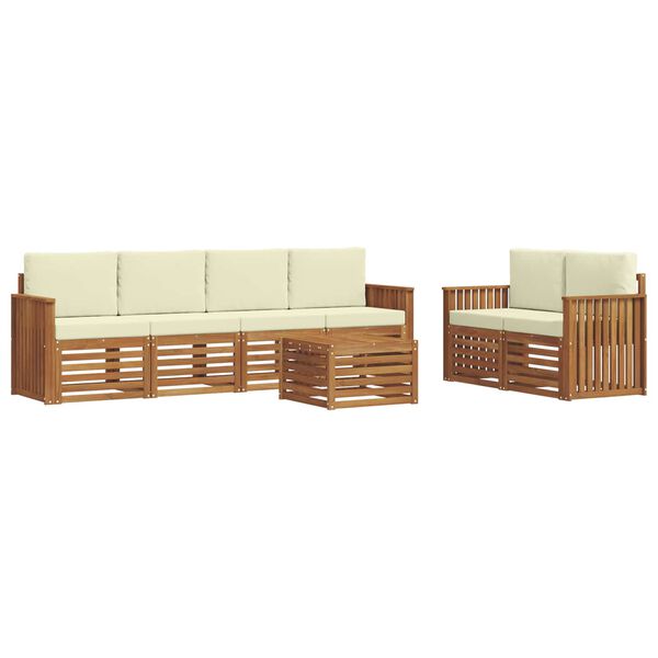 vidaXL Ensembles de canap&eacute;s avec coussin 7 pcs Naturel et Cr&egrave;me