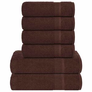 vidaXL Ensemble de serviettes FROGN 6 pcs marron 360 g/m&sup2;