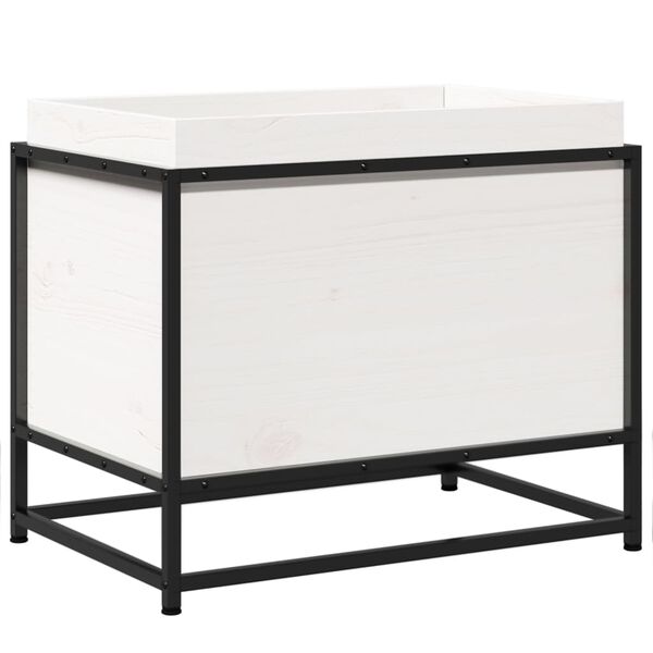 vidaXL Jardinière blanc 60x40x50 cm bois de pin massif