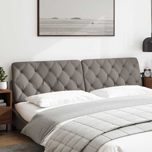 vidaXL Coussin de t&ecirc;te de lit taupe 200 cm tissu