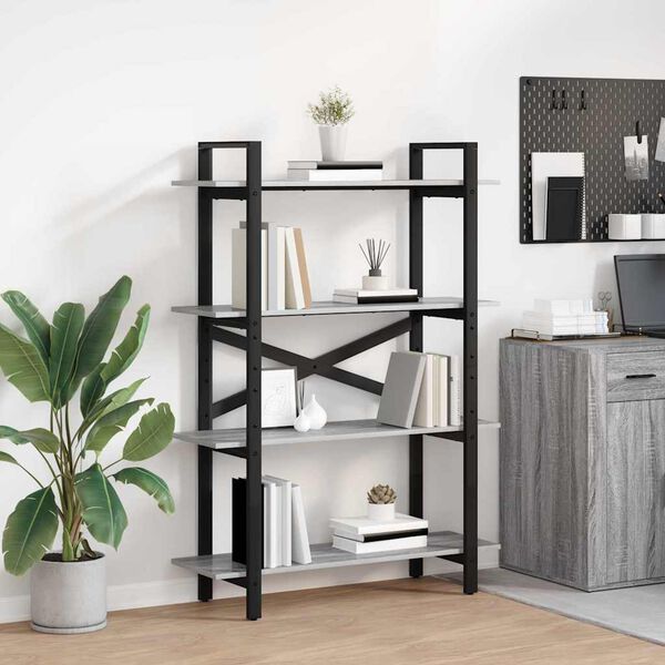 vidaXL &Eacute;tag&egrave;re Gris Sonoma 100 x 33,5 x 140 cm Bois d'ing&eacute;nierie
