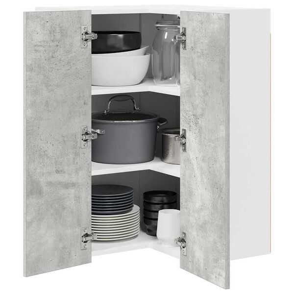 vidaXL Armoire suspendue Gris b&eacute;ton et Blanc 57 x 57 x 80 cm
