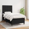 vidaXL Sommier &agrave; lattes de lit avec matelas Noir 100x200 cm Tissu