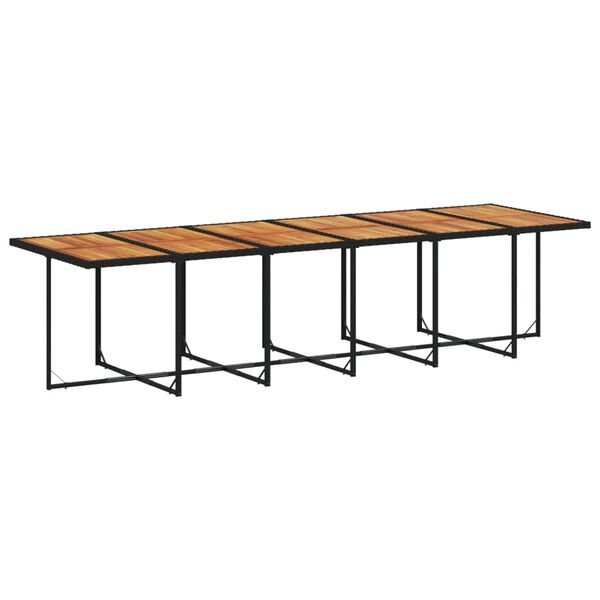 vidaXL Ensemble &agrave; manger de jardin 13 pcs coussins noir r&eacute;sine tress&eacute;e