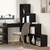 vidaXL Bureau d'angle avec &eacute;tag&egrave;re Ch&ecirc;ne noir 101,5 x 149,5 x 149,5 cm