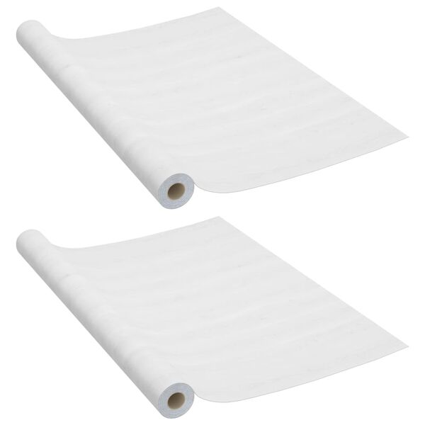 vidaXL Films autoadh&eacute;sifs pour portes 2 pcs Bois blanc 210x90 cm PVC