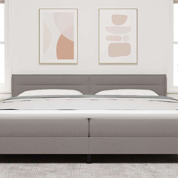 vidaXL T&ecirc;te de lit avec t&ecirc;te de lit Taupe 200 cm Cuir synth&eacute;tique