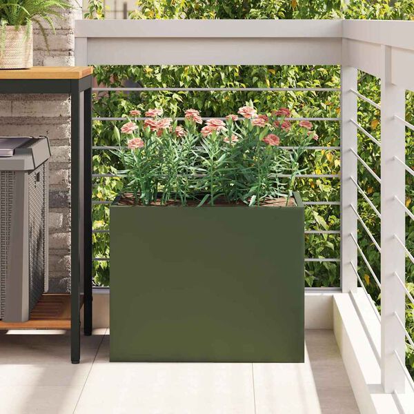 vidaXL Cache-pot de jardin Vert olive 50 x 32 x 40 cm