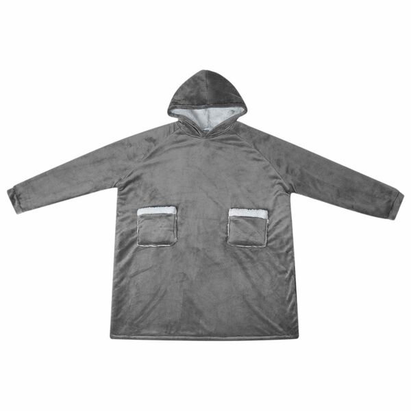 vidaXL Sweat &agrave; capuche couverture Gris fonc&eacute; M Polaire et flanelle