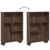 vidaXL Chariot de rangement &eacute;troit ch&ecirc;ne marron bois d'ing&eacute;nierie