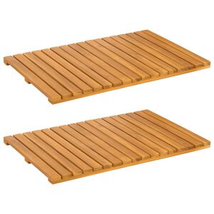 vidaXL Tapis de bain Uni Marron 60 x 40 cm Bois d'Acacia Massif