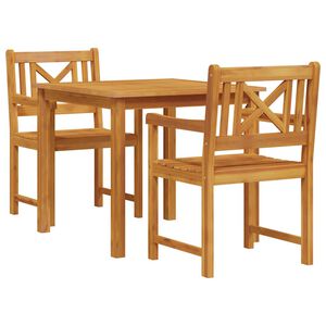 vidaXL Ensemble de salle &agrave; manger pour jardin 3 pcs Marron