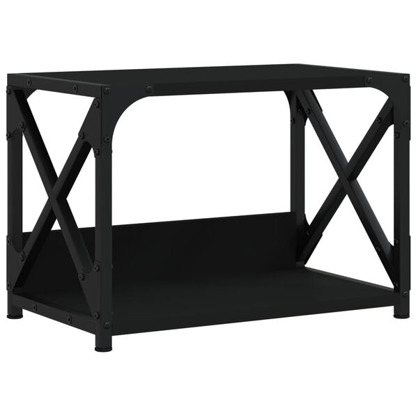 vidaXL Support d'imprimante 2 niveaux noir 44x26x31,5 cm