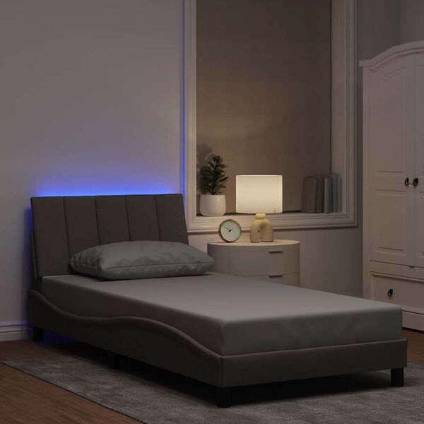 vidaXL Cadre de lit sans matelas Hanko taupe 100x200 cm tissu