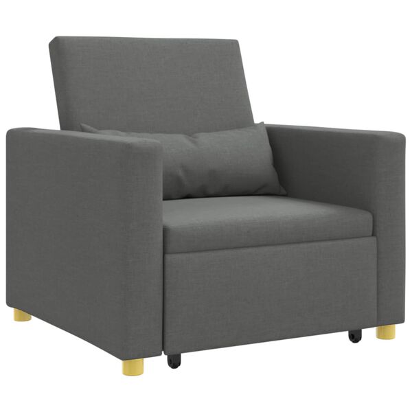 vidaXL Canap&eacute;-lit escamotable simple Gris fonc&eacute; 90 x 165 x 87 cm tissu