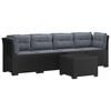 vidaXL Canap&eacute; de jardin 4 places avec coussins look rotin PP